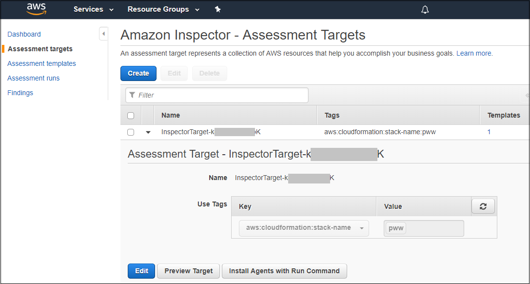 Amazon Inspector Targets